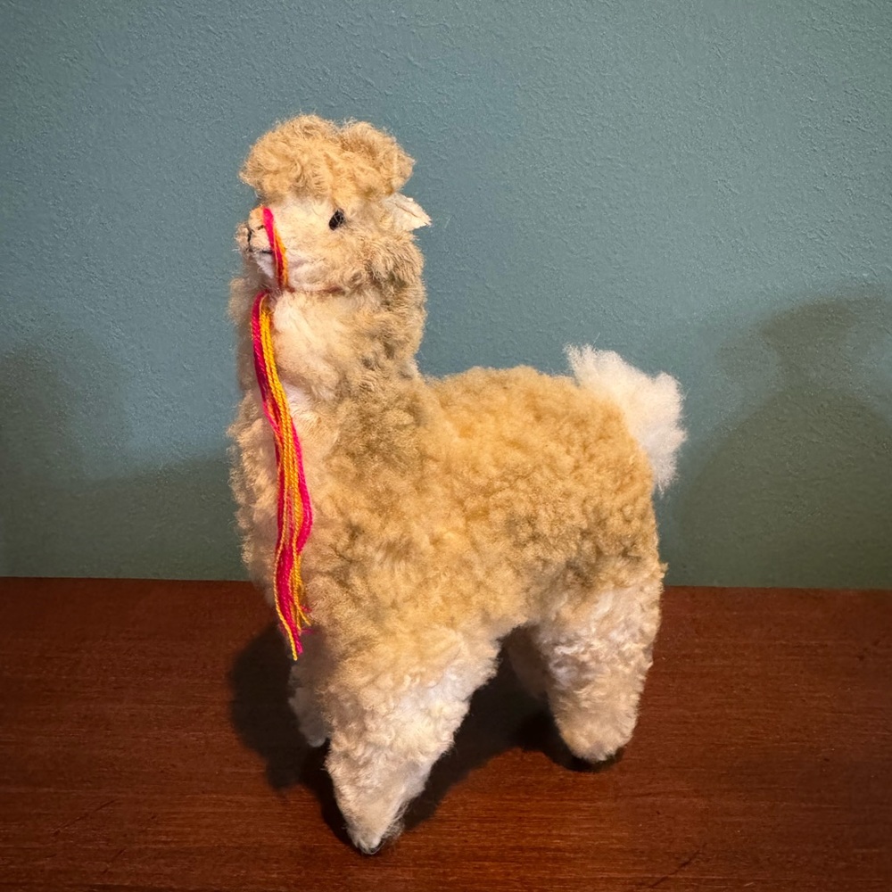Handcrafted Alpaca 🦙 Llama Figurine - made with alpaca wool, 8” tall